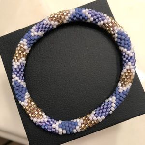 Lily & Laura blue gold and white beaded Bracelet